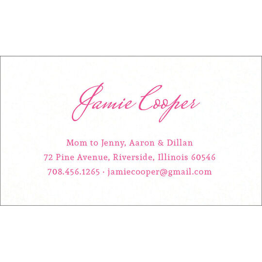 Script Name Letterpress Contact Cards